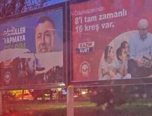 AK Partili adayın pankartlarına çirkin saldırı! Yırtıp atmışlar