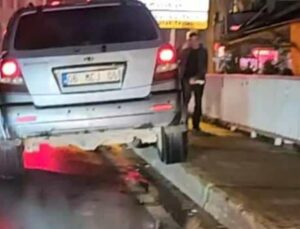 Alkollü sürücü tehlike saçtı! Kaldırımda yürüyen yaya son anda kurtuldu