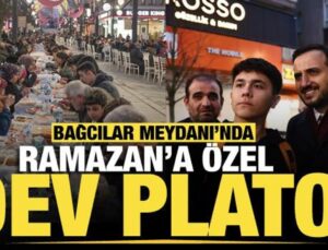 Bağcılar Meydanı’nda Ramazan ayı boyunca sürecek etkinlikler için plato kuruldu