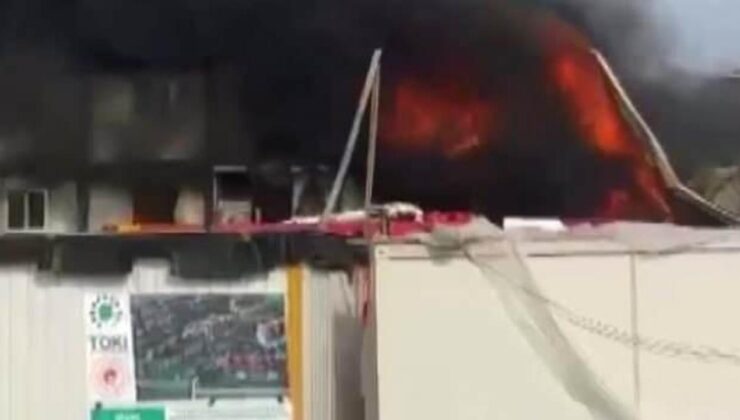 İşçilerin kaldığı konteynerde yangın