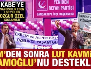 LGBT’liler Ekrem İmamoğlu’nun arkasında! Mitingde ilginç görüntüler…