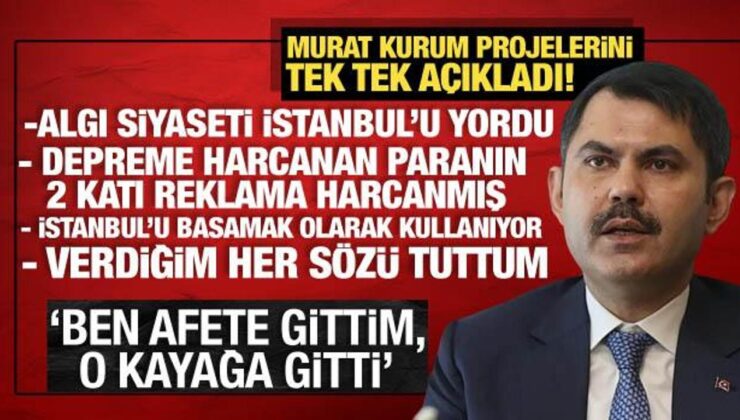 Murat Kurum’dan İmamoğlu’na tepki! ‘Ben afete gittim o kayağa gitti’