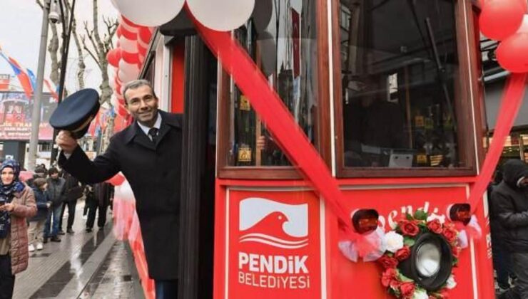 Pendik’in nostaljik tramvayı Gazipaşa Caddesinde sürüşe başladı