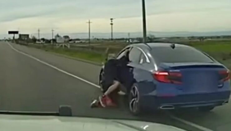 Polisten kaçan şüpheli başka aracın kapısına tutunarak sürüklendi