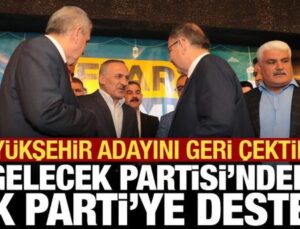 Şanlıurfa’da Gelecek Partisi’nden AK Parti’ye destek: Aday geri çekildi