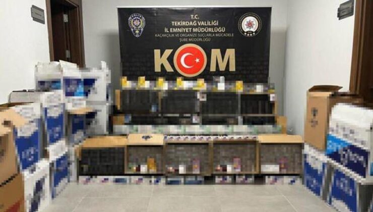 Tekirdağ’da 230 bin adet dolu makaron ele geçirildi