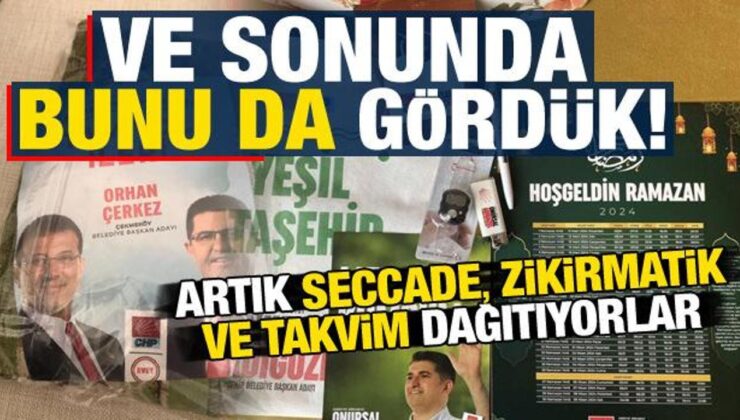 Ve bunu da gördük: CHP, oy için seccade ve zikirmatik dağıtmaya başladı…