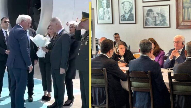 Almanya Cumhurbaşkanı Steinmeier’ı Vali Gül karşıladı,