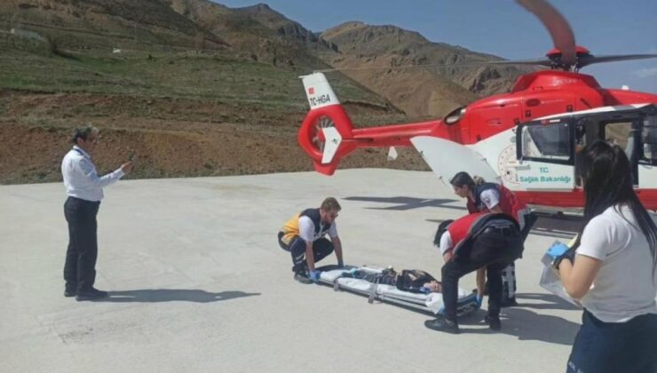 Ambulans helikopter 11 yaşındaki çocuk için havalandı