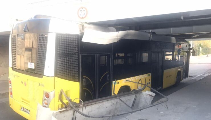 Bu da oldu! İETT alt geçide sıkıştı