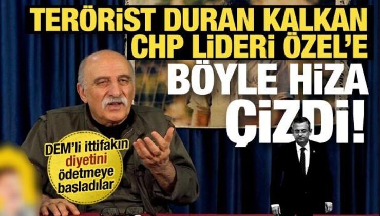 CHP-DEM ittifakı teröristleri iyice şımarttı: PKK elebaşı Kalkan’dan Özel’e yol haritası!