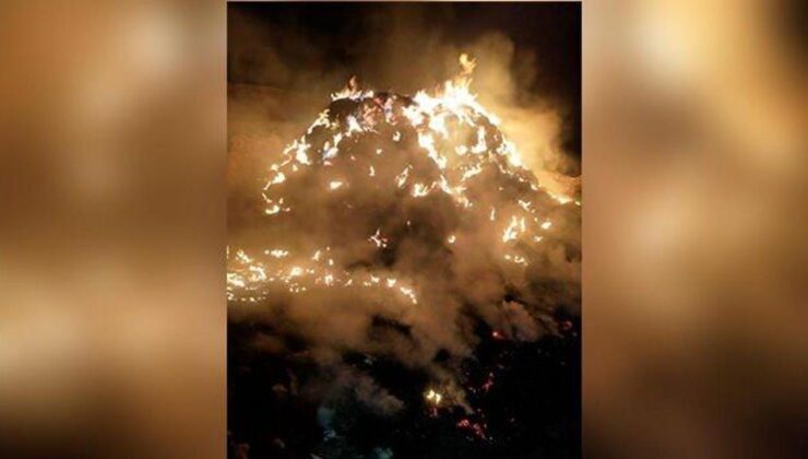 Çorum’da yüzlerce saman balyası küle döndü