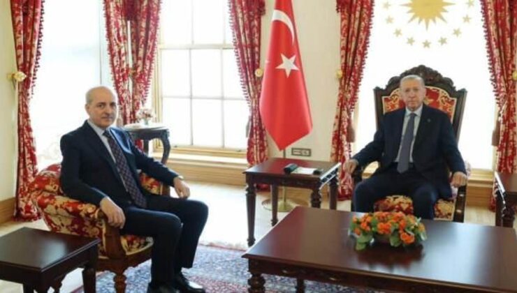 Cumhurbaşkanı Erdoğan, TBMM Başkanı Numan Kurtulmuş’u kabul etti