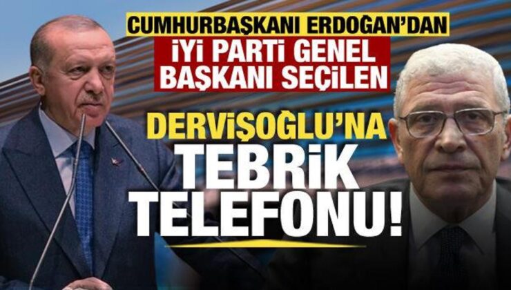 Cumhurbaşkanı Erdoğan’dan İYİ Parti Genel Başkanı Dervişoğlu’na tebrik