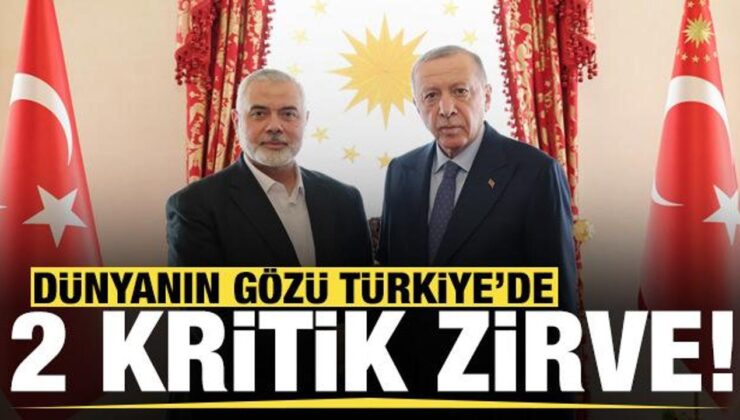 Dolmabahçe’de önemli görüşme! Cumhurbaşkanı Erdoğan, Haniye’yi kabul etti