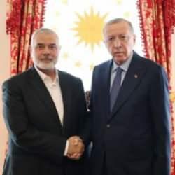 Dolmabahçe'de önemli görüşme! Cumhurbaşkanı Erdoğan, Haniye'yi kabul etti