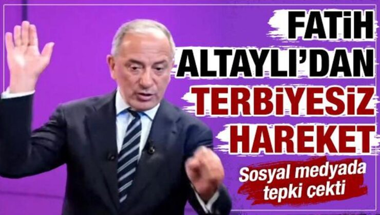 Fatih Altaylı’dan ekran önünde terbiyesiz hareket