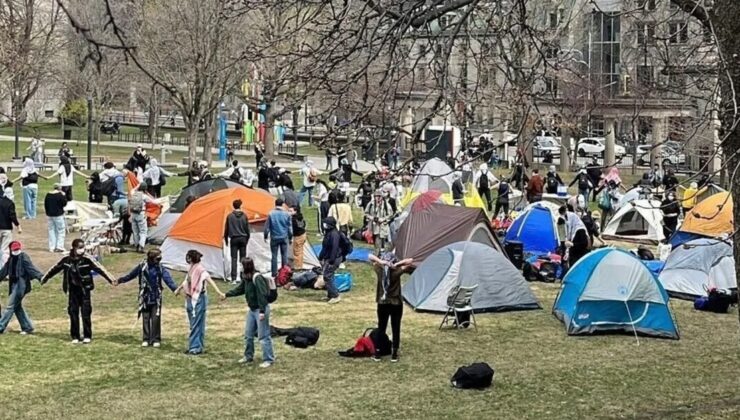 Filistin protestoları Kanada'ya sıçradı: McGill Üniversitesi'nde kamp kuruldu