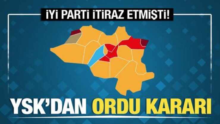 İYİ Parti’nin Ordu seçimleri için olağanüstü itirazına karar çıktı!