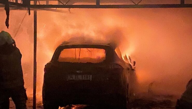 Kadıköy’de bir apartmanın otoparkında yangın çıktı