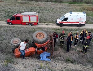 Konya’da traktör süren çiftçinin feci ölümü