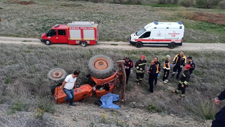 Konya’da traktör süren çiftçinin feci ölümü