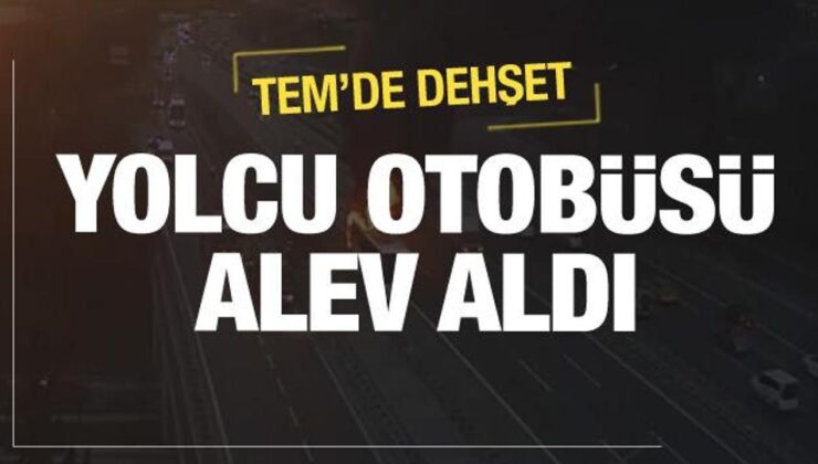 TEM’de yolcu otobüsü alev aldı! Çok sayıda ekip yönlendirildi