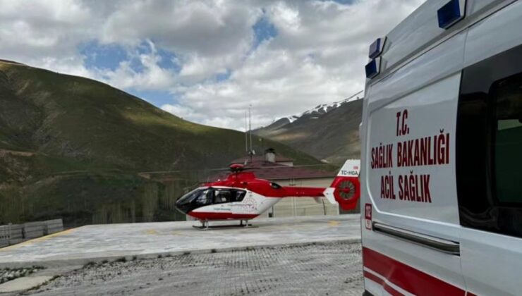 Van’da 53 yaşındaki hasta, ambulans helikopterle hastaneye nakledildi