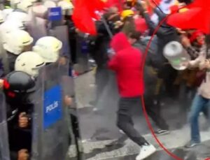 1 Mayıs’ta polise damacanayla saldıran kadın yakalandı!