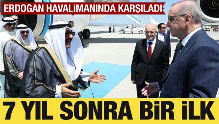 Cumhurbaşkanı Erdoğan, Kuveyt Emiri’ni karşıladı