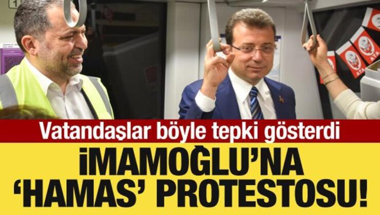 Hamas’a ‘terör örgütü’ diyen İmamoğlu, metrolarda protesto edildi!