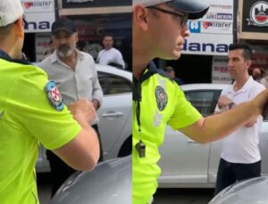 Hatalı park yaptı, kendisini uyaran polisin üzerine otomobilini sürdü!