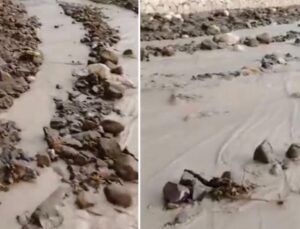 Sağanak heyelana neden oldu, yol ulaşıma kapandı