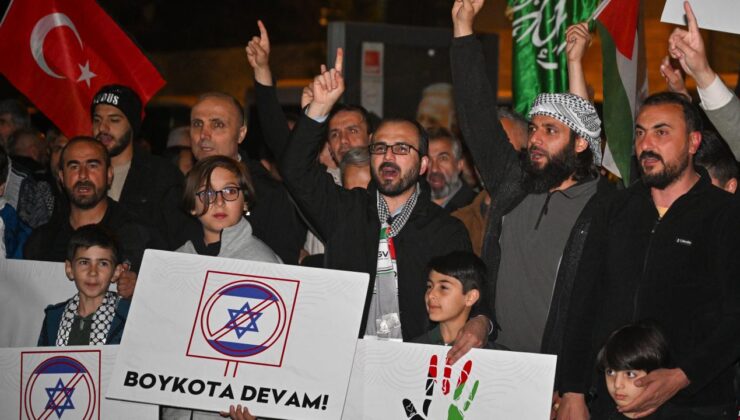 Soykırımcı İsrail, ABD’nin Ankara Büyükelçiliği önünde protesto edildi