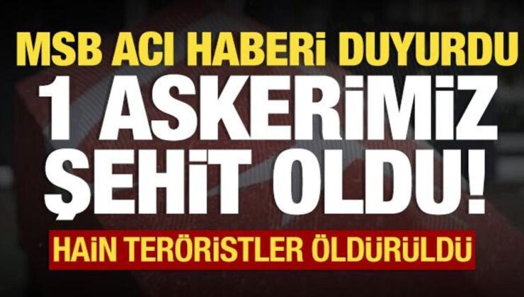MSB acı haberi duyurdu: 1 askerimiz şehit oldu!