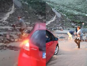 Ardahan-Ardanuç yolunda heyelan: Kaya parçaları yollara düştü