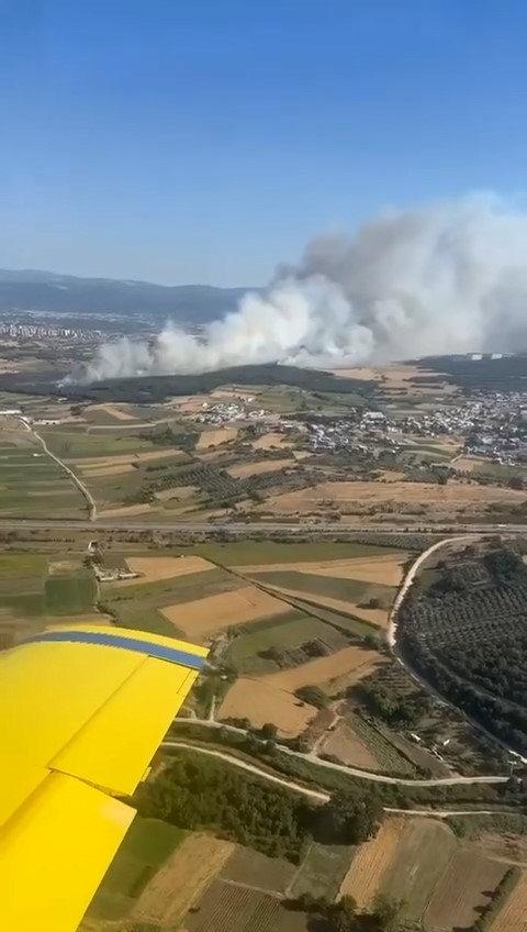Yangın havadan görüntülendi