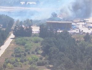 Liman şantiyesinde korkutan yangın!